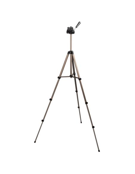 Hama | Trípode Star 75, para cámara de fotos, conexión 6.4mm, altura ajustable hasta 125 cm, Color Beige