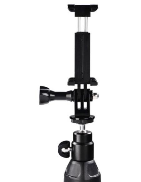 Hama | Trípode 4 en 1 con Conexión 1/4", para go pro, móviles o cámaras, color negro