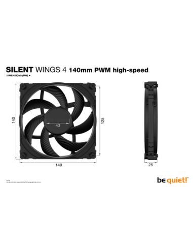 be quiet! SILENT WINGS 4 | 140mm PWM high-speed Carcasa del ordenador Ventilador 14 cm Negro 1 pieza(s)