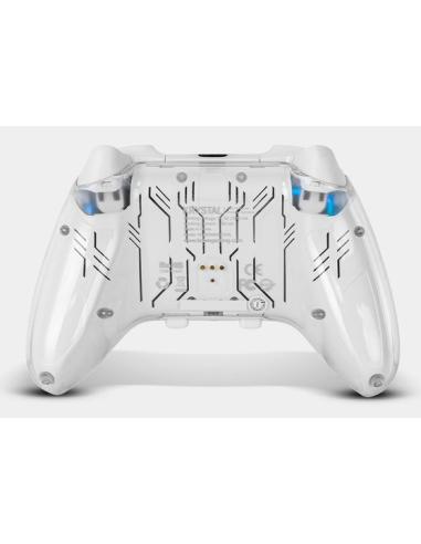 Krom NXKROMKRYSTAL mando y volante Transparente, Blanco Bluetooth/USB Gamepad Analógico/Digital Android, Nintendo Switch, Ninten
