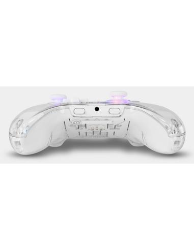 Krom NXKROMKRYSTAL mando y volante Transparente, Blanco Bluetooth/USB Gamepad Analógico/Digital Android, Nintendo Switch, Ninten