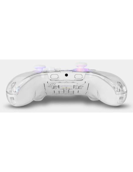 Krom NXKROMKRYSTAL mando y volante Transparente, Blanco Bluetooth/USB Gamepad Analógico/Digital Android, Nintendo Switch, Ninten