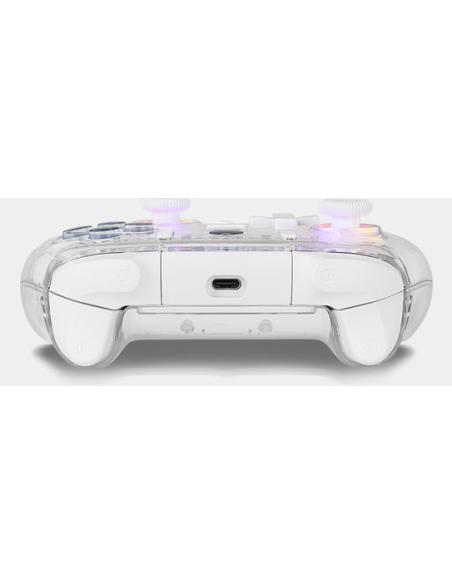 Krom NXKROMKRYSTAL mando y volante Transparente, Blanco Bluetooth/USB Gamepad Analógico/Digital Android, Nintendo Switch, Ninten