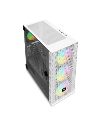 Savio Raptor White X1 ARGB Glass/Mesh White Computer Case Midi Tower Blanco