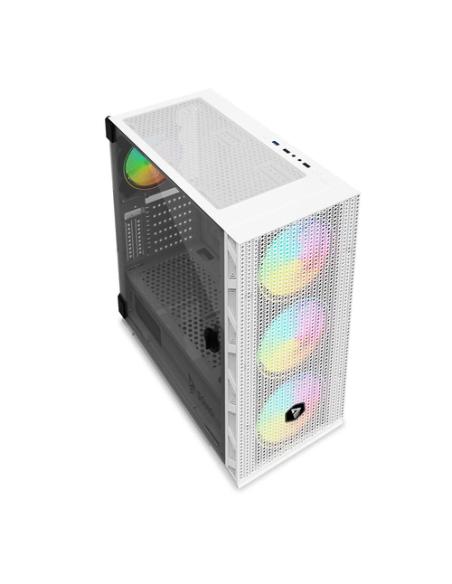 Savio Raptor White X1 ARGB Glass/Mesh White Computer Case Midi Tower Blanco
