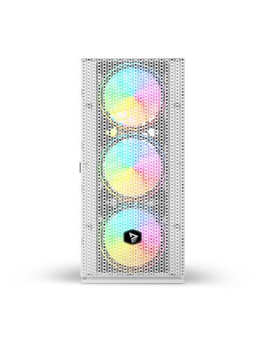 Savio Raptor White X1 ARGB Glass/Mesh White Computer Case Midi Tower Blanco