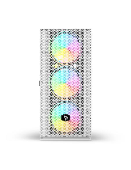 Savio Raptor White X1 ARGB Glass/Mesh White Computer Case Midi Tower Blanco