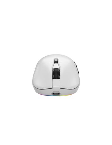 Savio RIFT WHITE gaming mouse RGB Dual Mode ratón Juego mano derecha Bluetooth + USB Type-C Óptico 10000 DPI