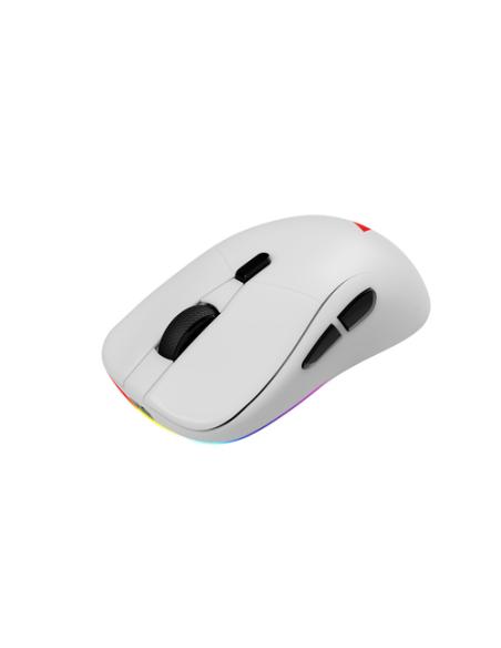 Savio RIFT WHITE gaming mouse RGB Dual Mode ratón Juego mano derecha Bluetooth + USB Type-C Óptico 10000 DPI
