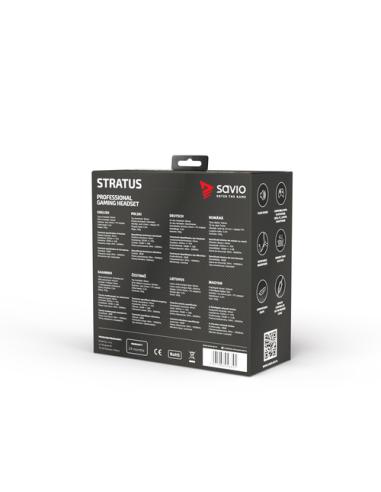 Savio Stratus Auriculares Alámbrico gancho de oreja Juego Negro