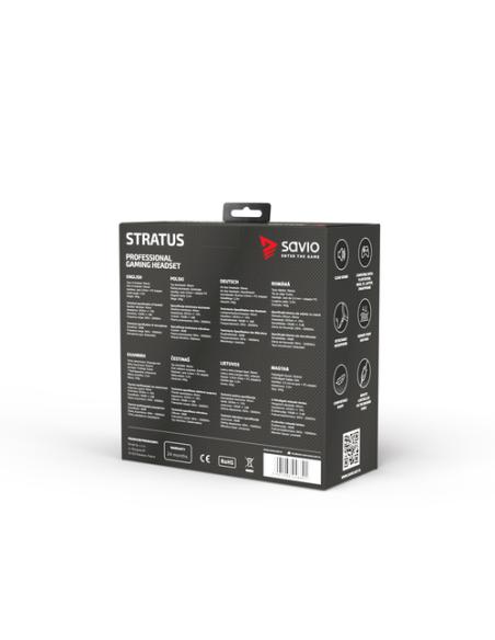 Savio Stratus Auriculares Alámbrico gancho de oreja Juego Negro