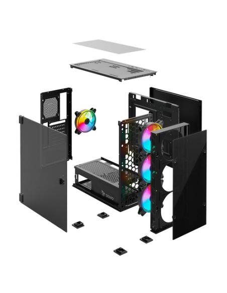 Savio PC Case Prime X1 ARGB Glass Black Midi Tower Negro