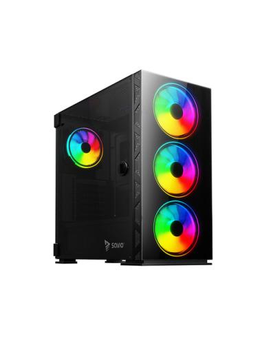 Savio PC Case Prime X1 ARGB Glass Black Midi Tower Negro