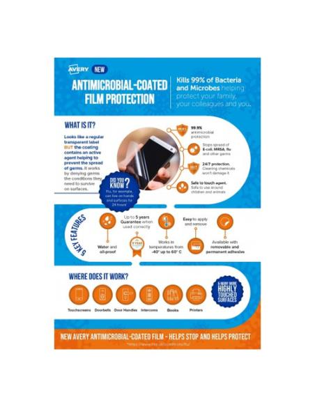 Avery AM00SA4 etiqueta autoadhesiva Plaza Permanente Transparente 680 pieza(s)