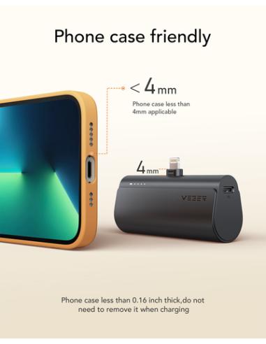 VEGER PlugOn-L VG-W0556P PowerBank plug-on 5000mah PD20W Lightning connector built-in