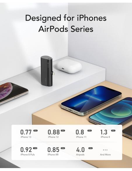 VEGER PlugOn-L VG-W0556P PowerBank plug-on 5000mah PD20W Lightning connector built-in