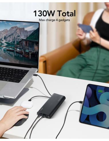 VEGER TC130 VG-W2503-T130 25000mAh powerbank 130W cables bulit-in