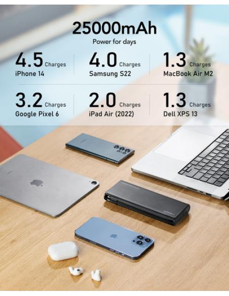 VEGER TC130 VG-W2503-T130 25000mAh powerbank 130W cables bulit-in