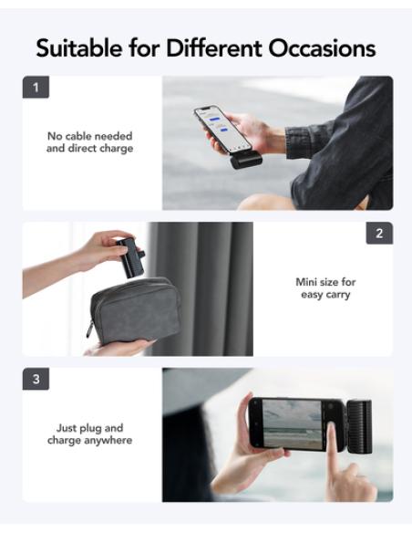 VEGER PLUGON-L PRO VG-W0558P 5000mAh Powerbank Lightning Bulit-in with KickStand