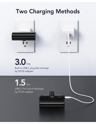 VEGER PLUGON-C VG-W0558 PRO 5000 Powerbank Type-C Bulit-in with KickStand