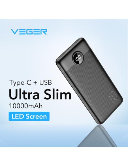 VEGER L10 VG-W1105PD PD20W 10000mAh Screen Powerbank