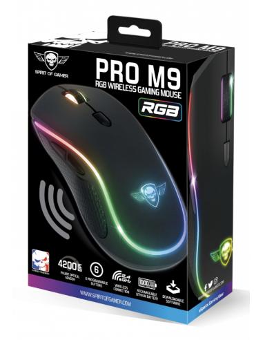 Spirit of Gamer PRO-M9 ratón Juego Ambidextro RF inalámbrico Óptico 4200 DPI