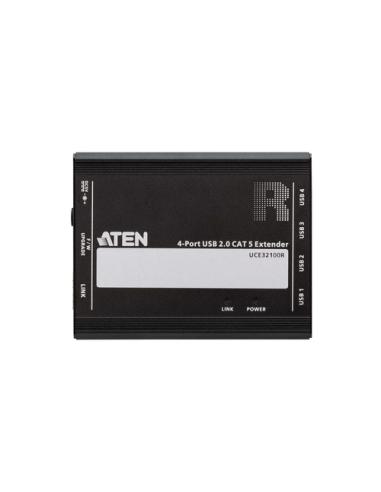 ATEN Extensor USB 2.0 por Cat 5 con hub de cuatro puertos (hasta 100 m)