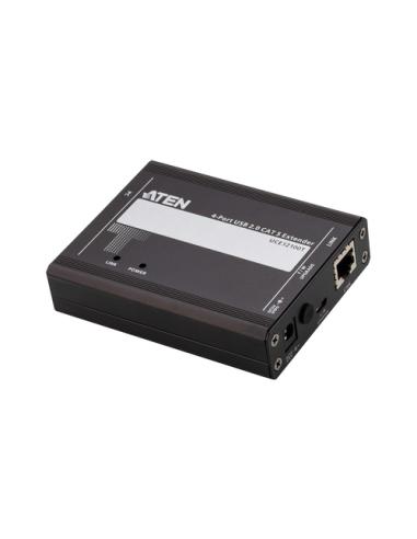 ATEN Extensor USB 2.0 por Cat 5 con hub de cuatro puertos (hasta 100 m)