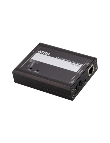 ATEN Extensor USB 2.0 por Cat 5 con hub de cuatro puertos (hasta 100 m)
