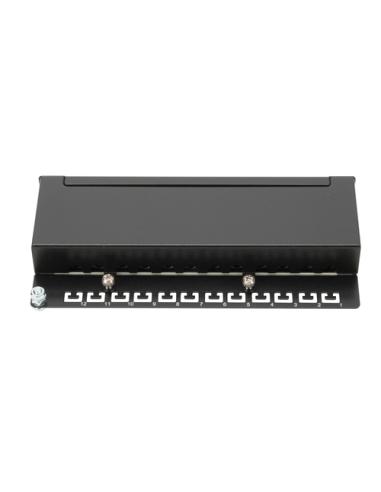 Digitus Panel de conexión CAT 6A de sobremesa, clase EA, apantallado, negro