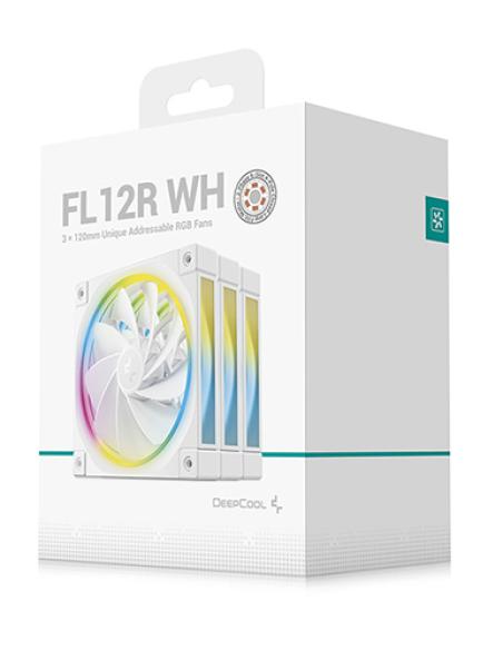 DeepCool FL12R WH-3 IN 1 Carcasa del ordenador Ventilador 12 cm Blanco 3 pieza(s)
