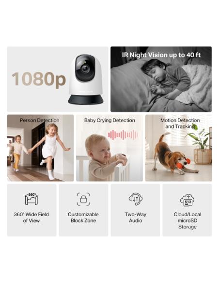 Mercusys MC200 cámara de vigilancia Bombilla Interior 1920 x 1080 Pixeles Techo/Escritorio