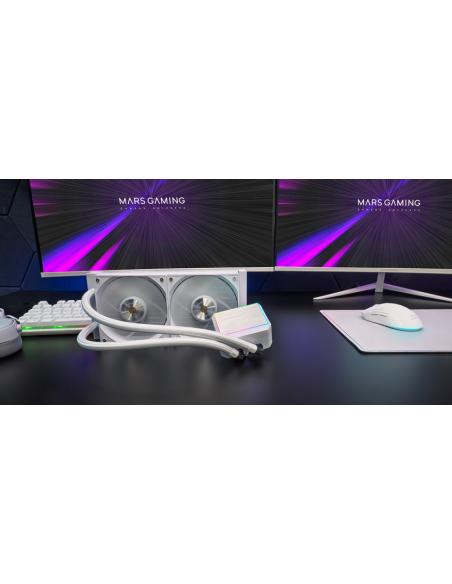 Mars Gaming ML-PROII240W Procesador Kit de refrigeración líquida 12 cm Blanco 1 pieza(s)