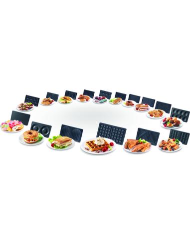 Tefal Snack Collection SW852D sandwichera 700 W Negro, Acero inoxidable