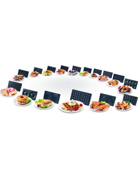 Tefal Snack Collection SW852D sandwichera 700 W Negro, Acero inoxidable