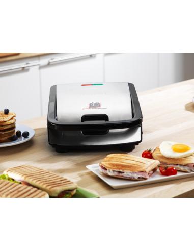 Tefal Snack Collection SW852D sandwichera 700 W Negro, Acero inoxidable