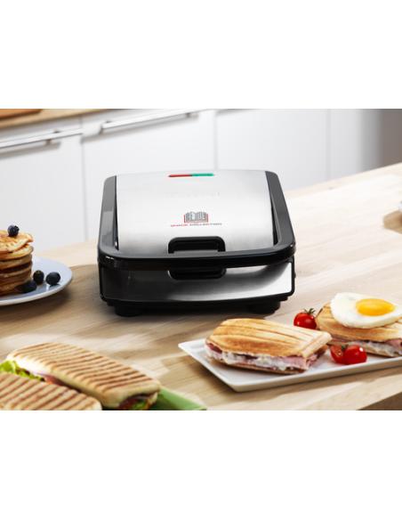 Tefal Snack Collection SW852D sandwichera 700 W Negro, Acero inoxidable