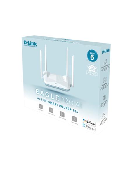 D-Link EAGLE PRO AI AX1500 Smart Router router inalámbrico Gigabit Ethernet Doble banda (2,4 GHz / 5 GHz) Blanco
