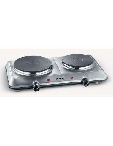 Severin DK 1014 hobs Acero inoxidable Encimera 45.5 cm Hornillo eléctrico / Placa eléctrica 2 zona(s)
