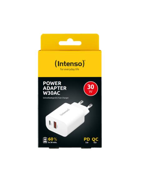 Intenso POWER ADAPTER USB-A/USB-C/7803012 Universal Blanco Corriente alterna Carga rápida Interior