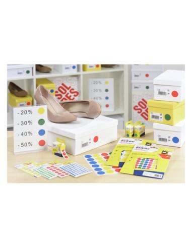 Avery PSA15J etiqueta autoadhesiva Alrededor Permanente Amarillo 168 pieza(s)