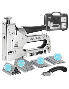 GRAPADORA CECOTEC FASTTACKER 4IN1 FULL EQUIP / COMPATIBLE CON DIFERENTES GRAPAS Y CLAVOS / INCLUYE MALETIN Y GRAPAS / A01_EU01_1