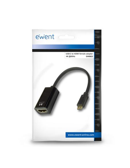 Ewent EW9823 adaptador de cable de vídeo 0,15 m USB Tipo C HDMI tipo A (Estándar) Negro