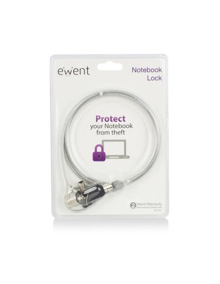 Ewent EW1242 cable antirrobo Negro, Acero inoxidable 1,5 m