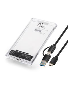 CAJA EXTERNA DISCO DURO 2.5" HDD/SSD SATA EWENT TRANSPARENTE USB-C+A 3.2 SIN TORNILLOS / EW7064 2