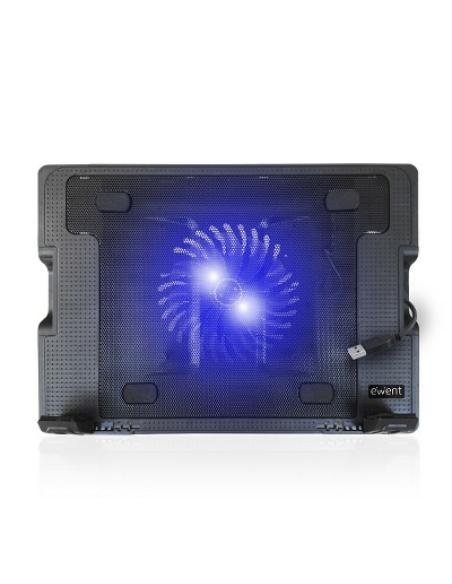 DOCKING SOPORTE PORTATIL EWENT / PLEGABLE 5 POSICIONES / HASTA 17" / VENTILADOR CON INTERRUPTOR / 2 PUERTOS USB 2.0 / EW1258