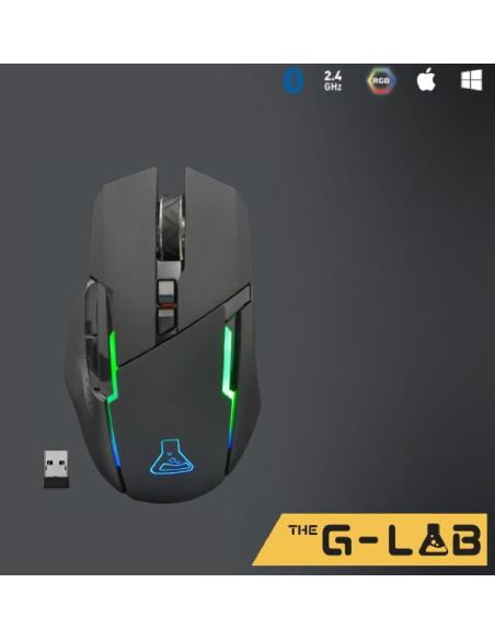 RATON GAMING THE G-LAB KULT CAESIUM INALAMBRICO 2.4 GHZ - BLUETOOTH / ILUMINACION RGB / DPI 7200 / PN: KULT-CAESIUM