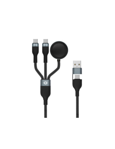Conceptronic ETTA08B15 cable USB USB 2.0 1,5 m USB A 2 x USB C Negro