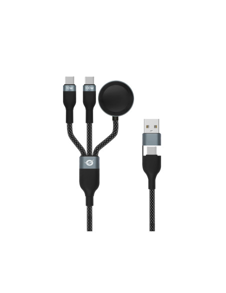 Conceptronic ETTA08B15 cable USB USB 2.0 1,5 m USB A 2 x USB C Negro