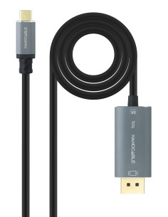 Nanocable 10.15.5022 adaptador de cable de vídeo 2 m USB Tipo C DisplayPort Negro
